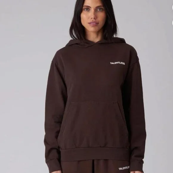 Talentless Oversized Lightweight Brown Hoodie - Picture 2 of 4